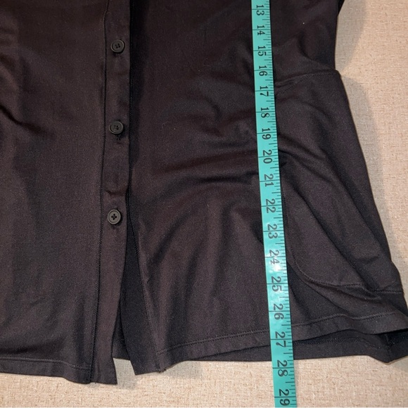 Cuddl Duds Women’s Size 1X Button Down V-Neck Shirt Blouse Black Stretch. - Picture 7 of 8